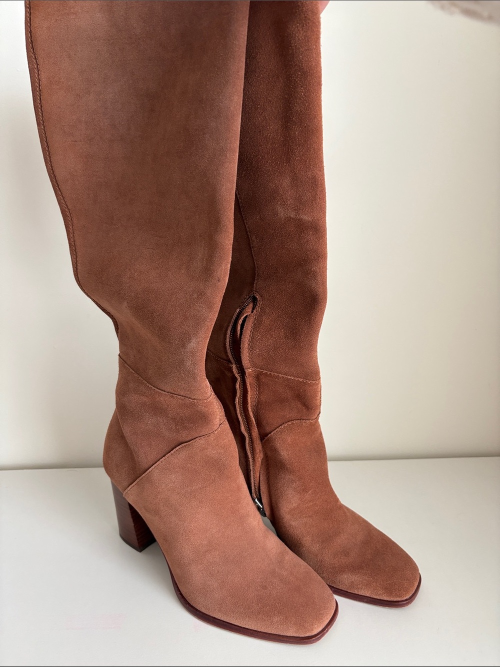 Dolce Vita Chestnut Suede Over-the-Knee Boots